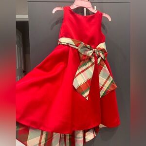 Holyday dress Size 6 combination of red and golden and green